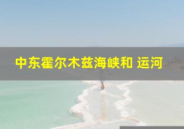 中东霍尔木兹海峡和 运河